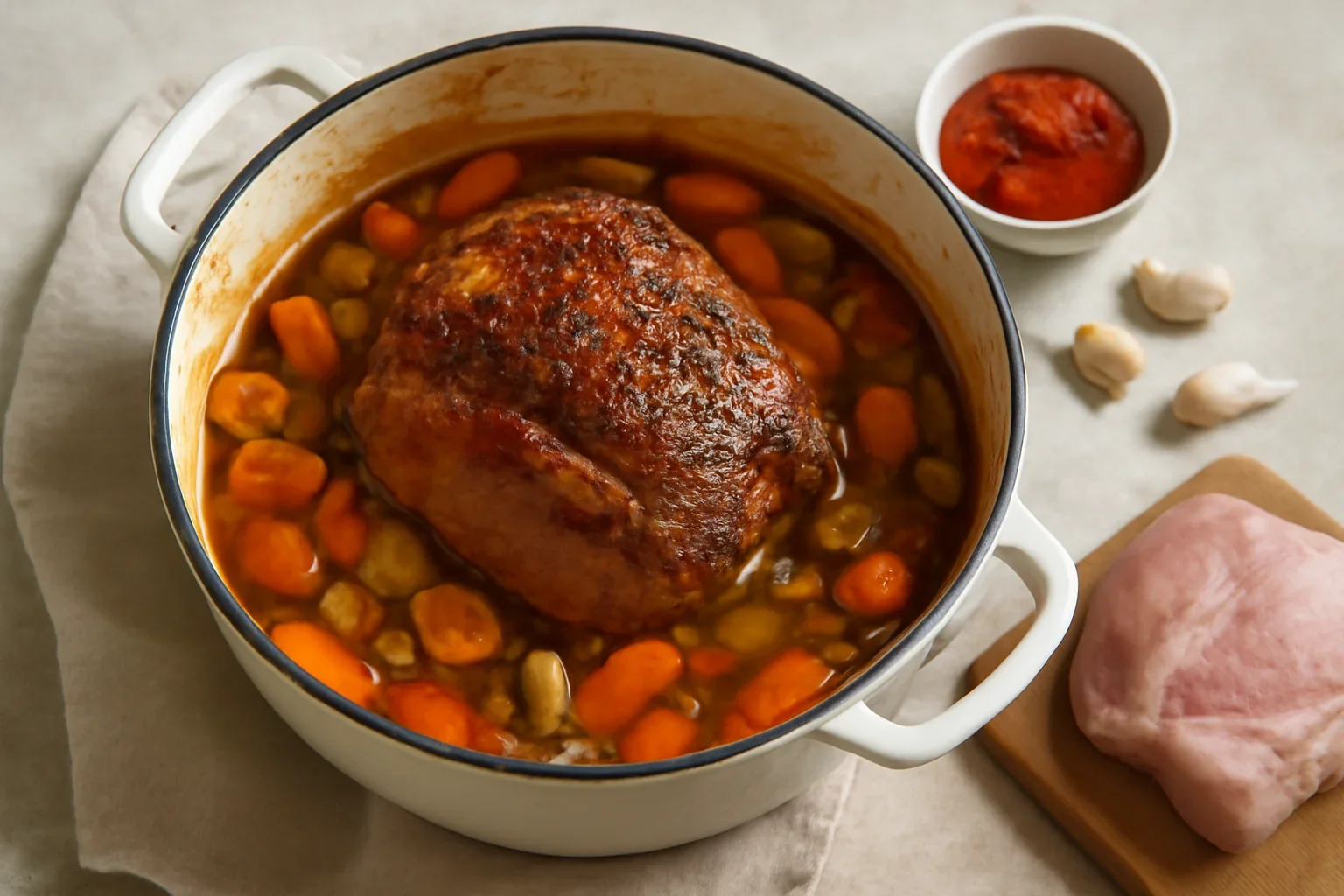 Friptură de porc cu bere și legume, fragedă și gustoasă, rețetă detaliată