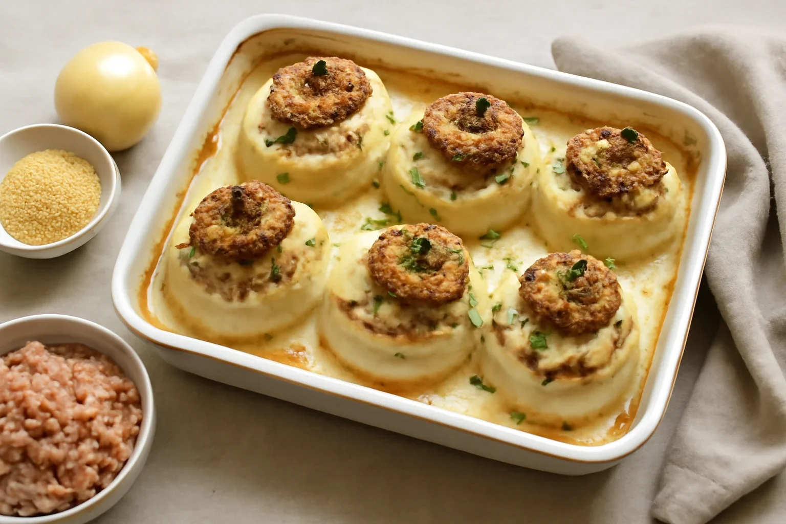 Gulii umplute cu carne – la cuptor