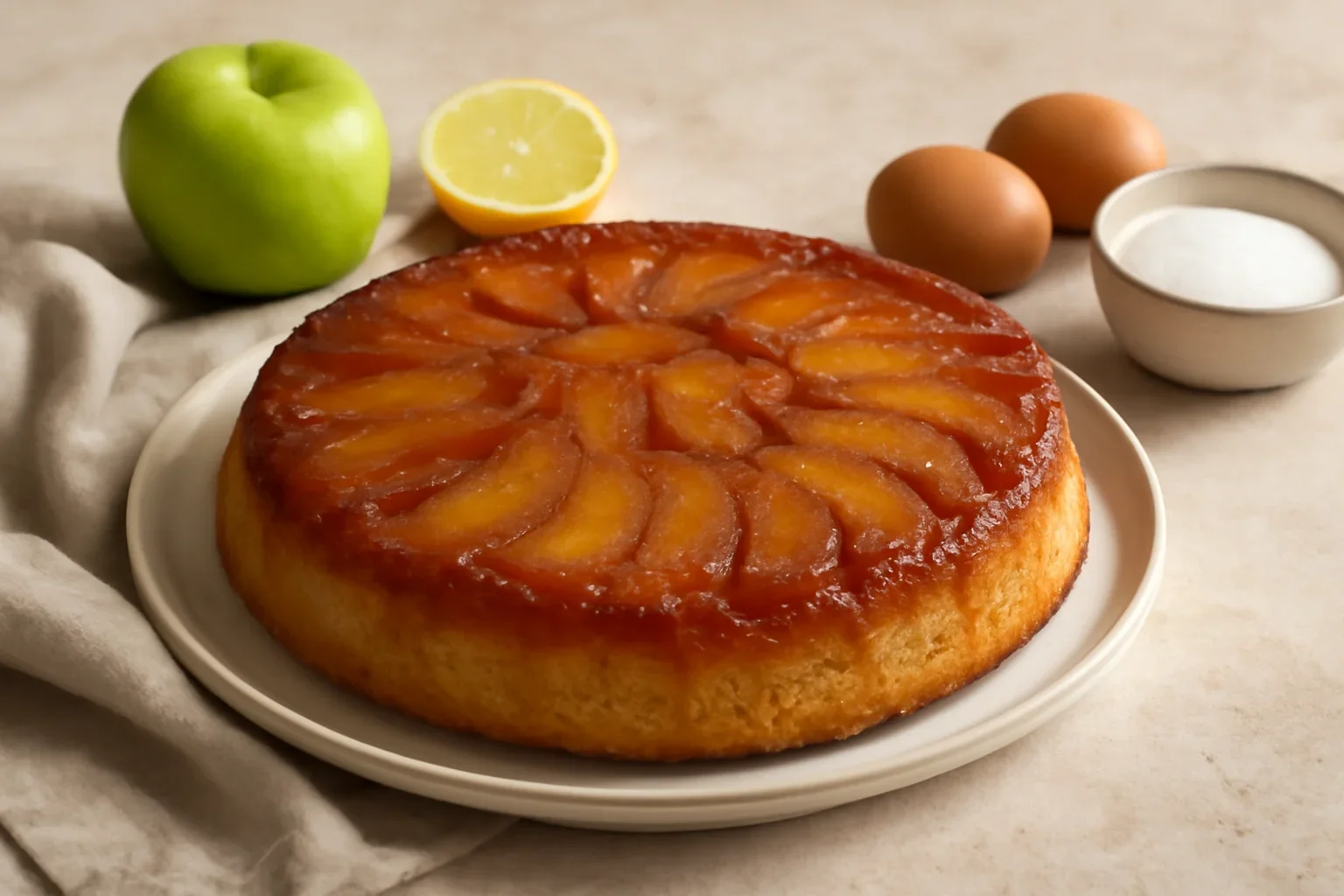 Prăjitură răsturnată cu mere caramelizate – rețetă simplă, de toamnă