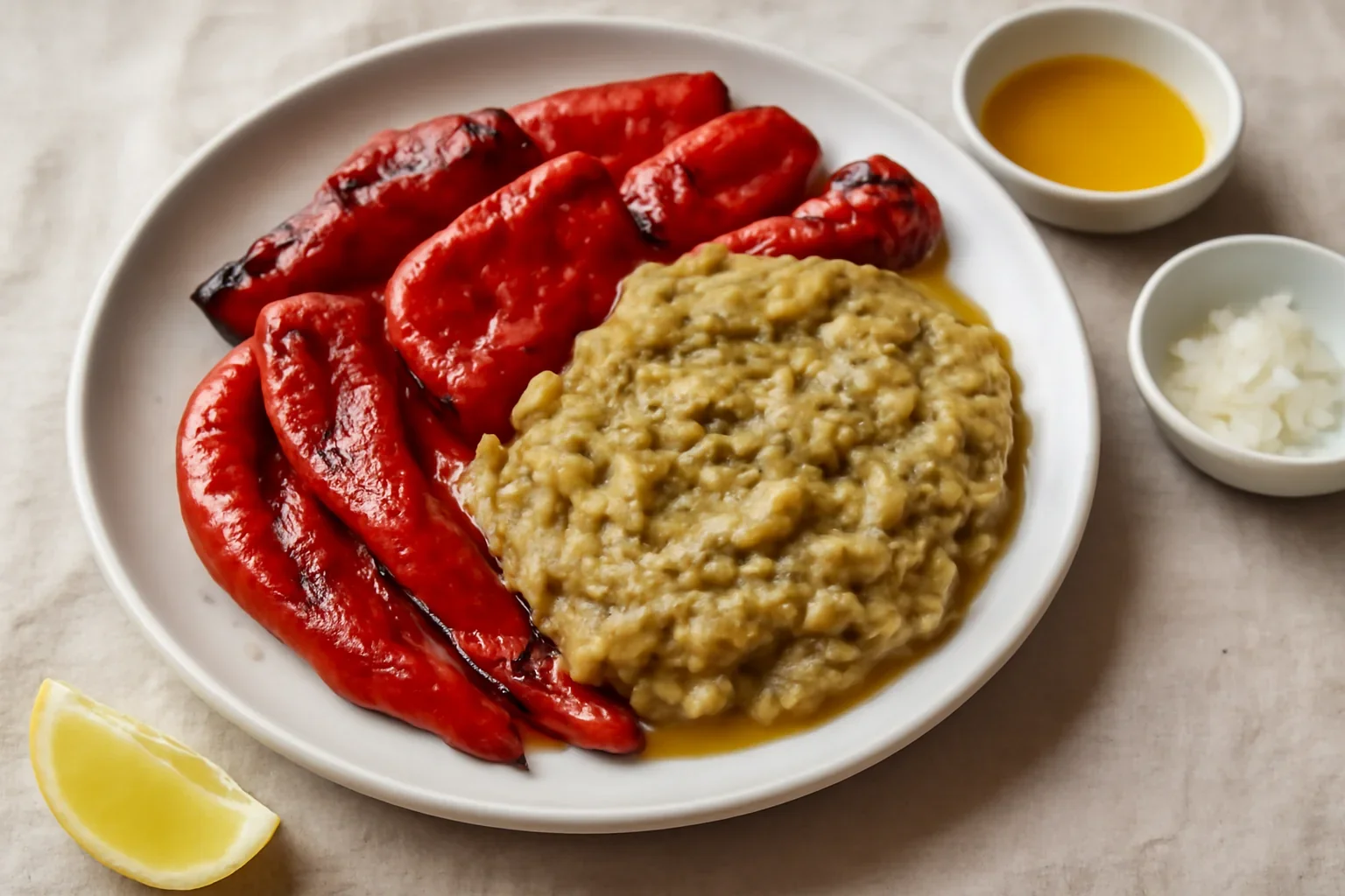 Salată de vinete cu ardei copți