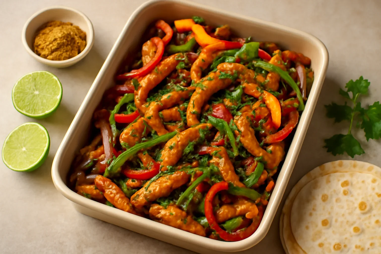 Fajitas de pui la cuptor