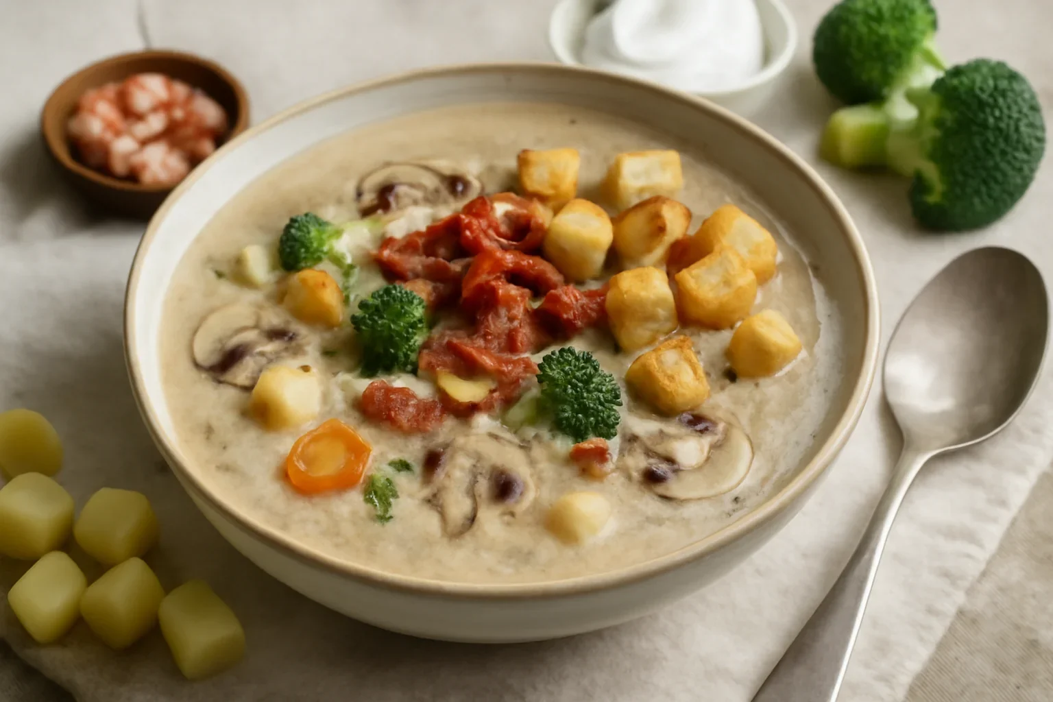 Supa crema de legume cu ciuperci