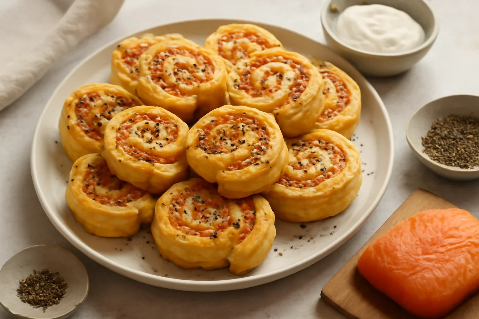 Aperitiv foietaj cu somon