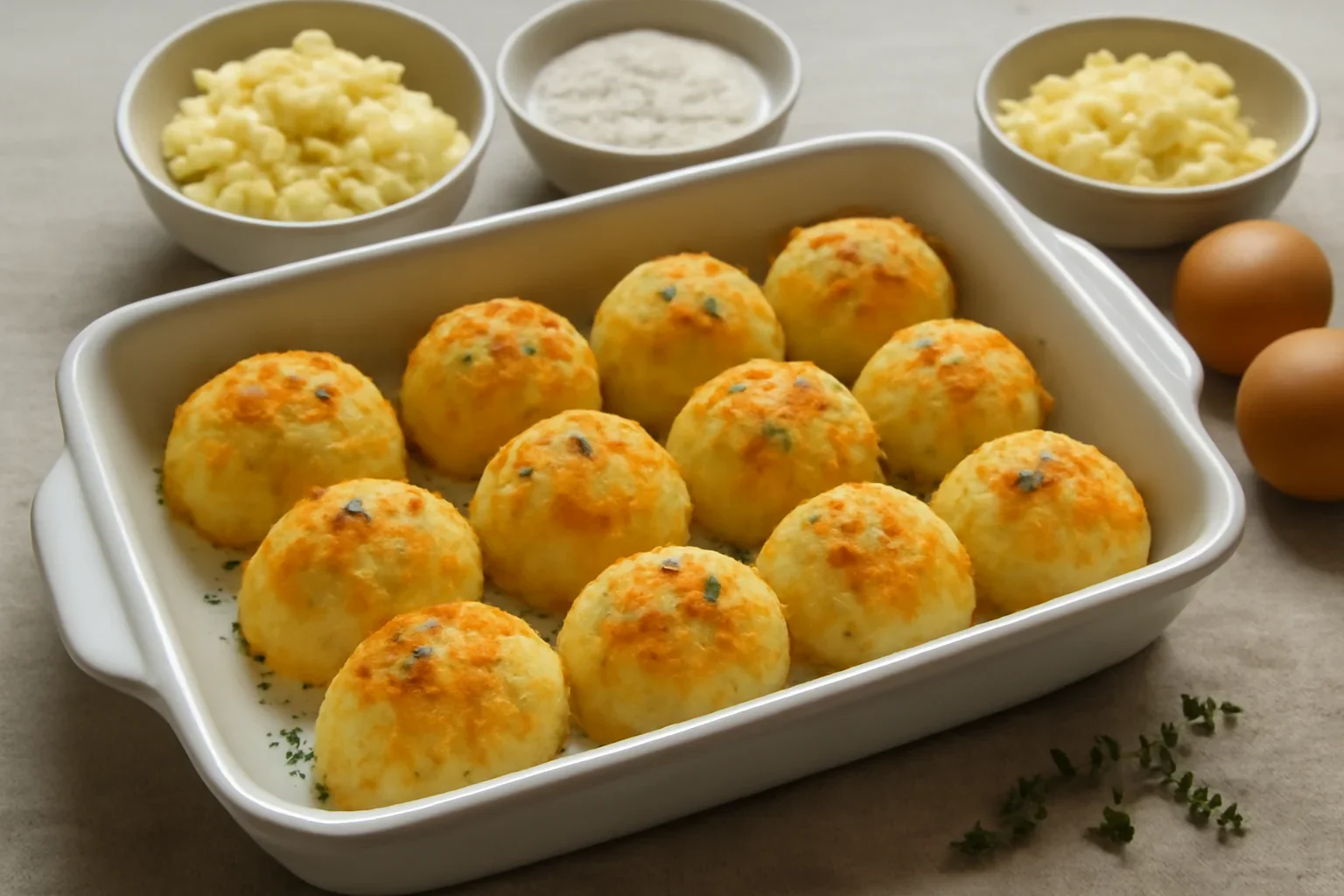 Bulete de cartofi cu cascaval la cuptor