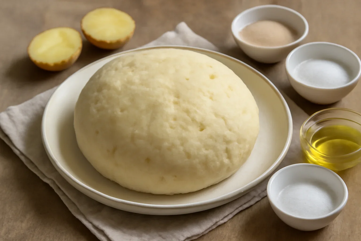 Aluat cu cartofi pentru pâine, chifle, cornuri, pizza sau pogăcele