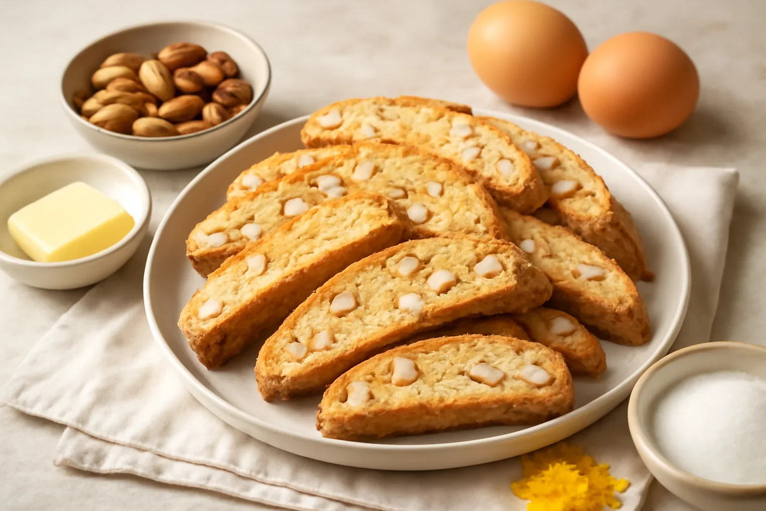 Biscotti cu migdale / Biscuiti copti de doua ori
