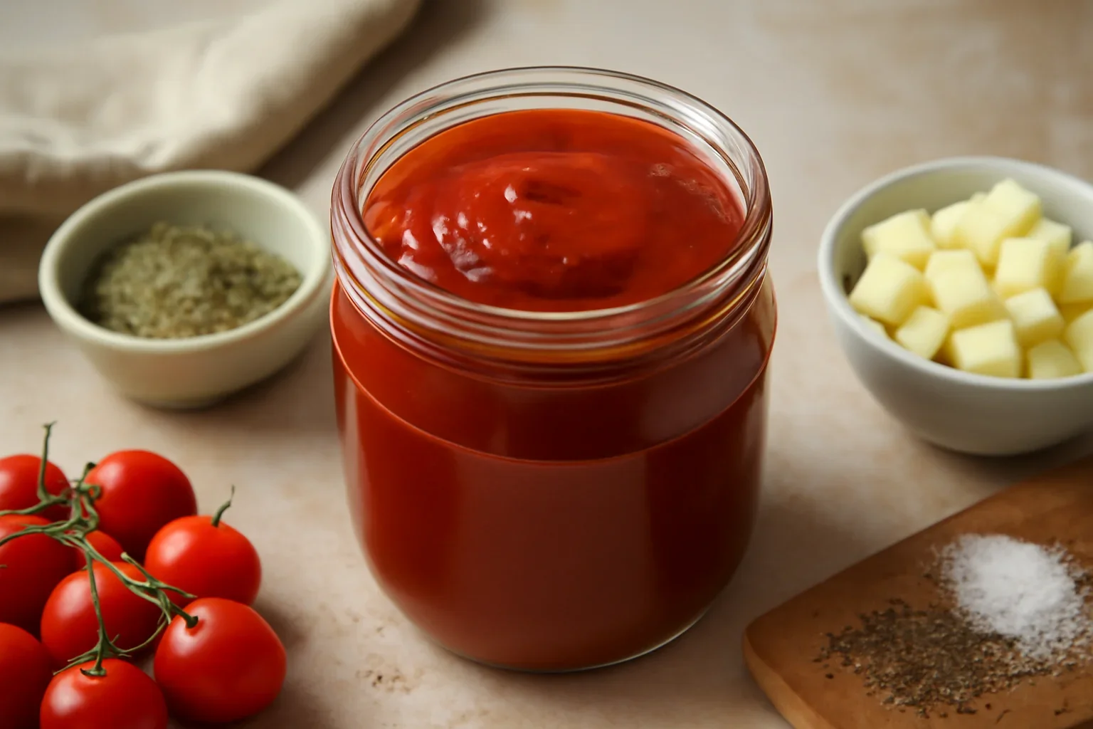 Ketchup de casa cu rosii si mere, reteta simpla, fara conservanti
