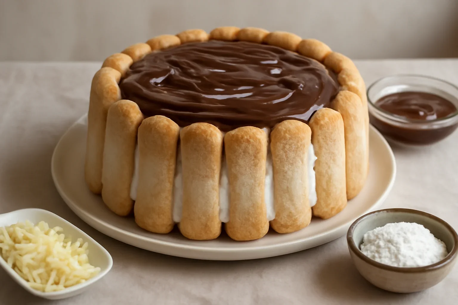 Tort cu piscoturi si crema de ciocolata