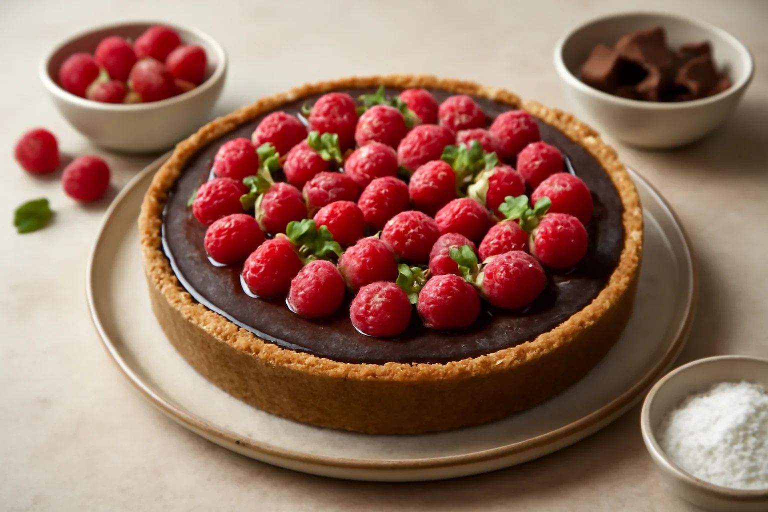 Tarta cu zmeura si ciocolata – fara coacere