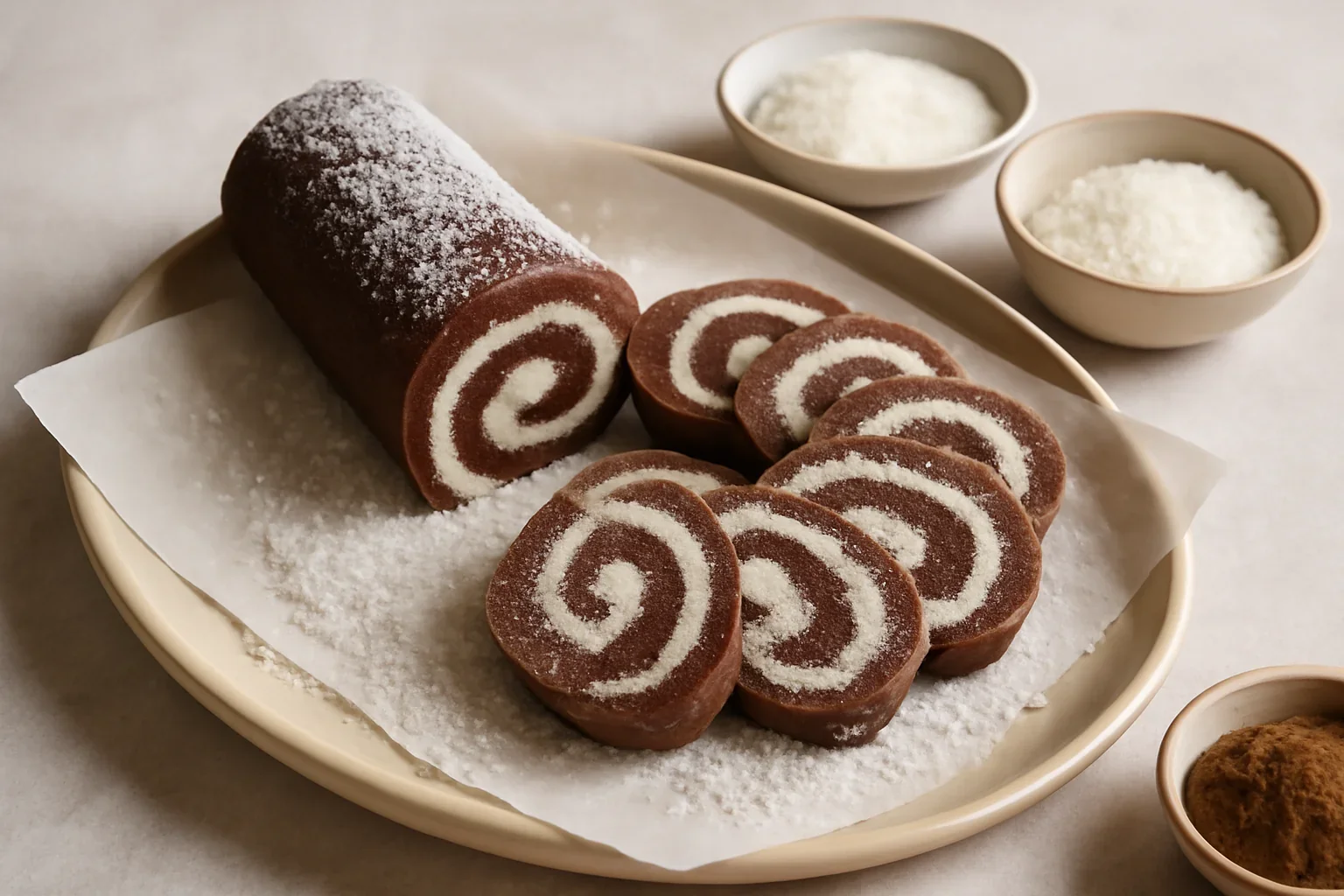 Ruladă de ciocolată de casă cu nucă de cocos – rețeta de baton umplut