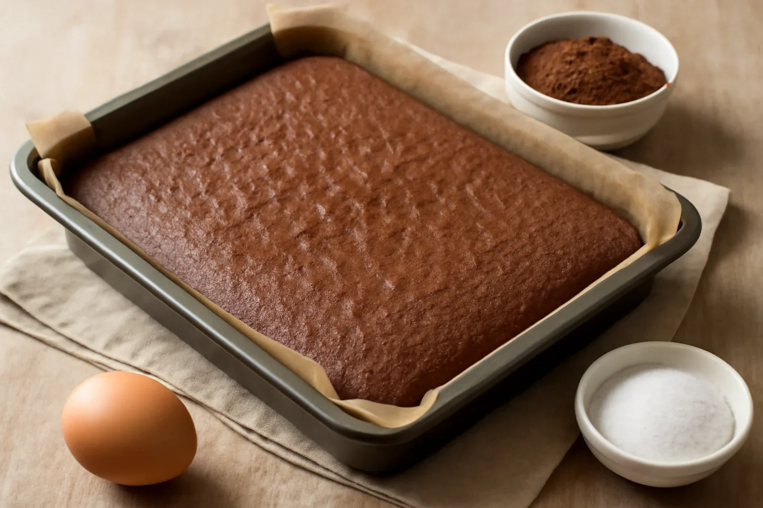 Blat de tort pufos cu cacao (foaie de rulada, chec)