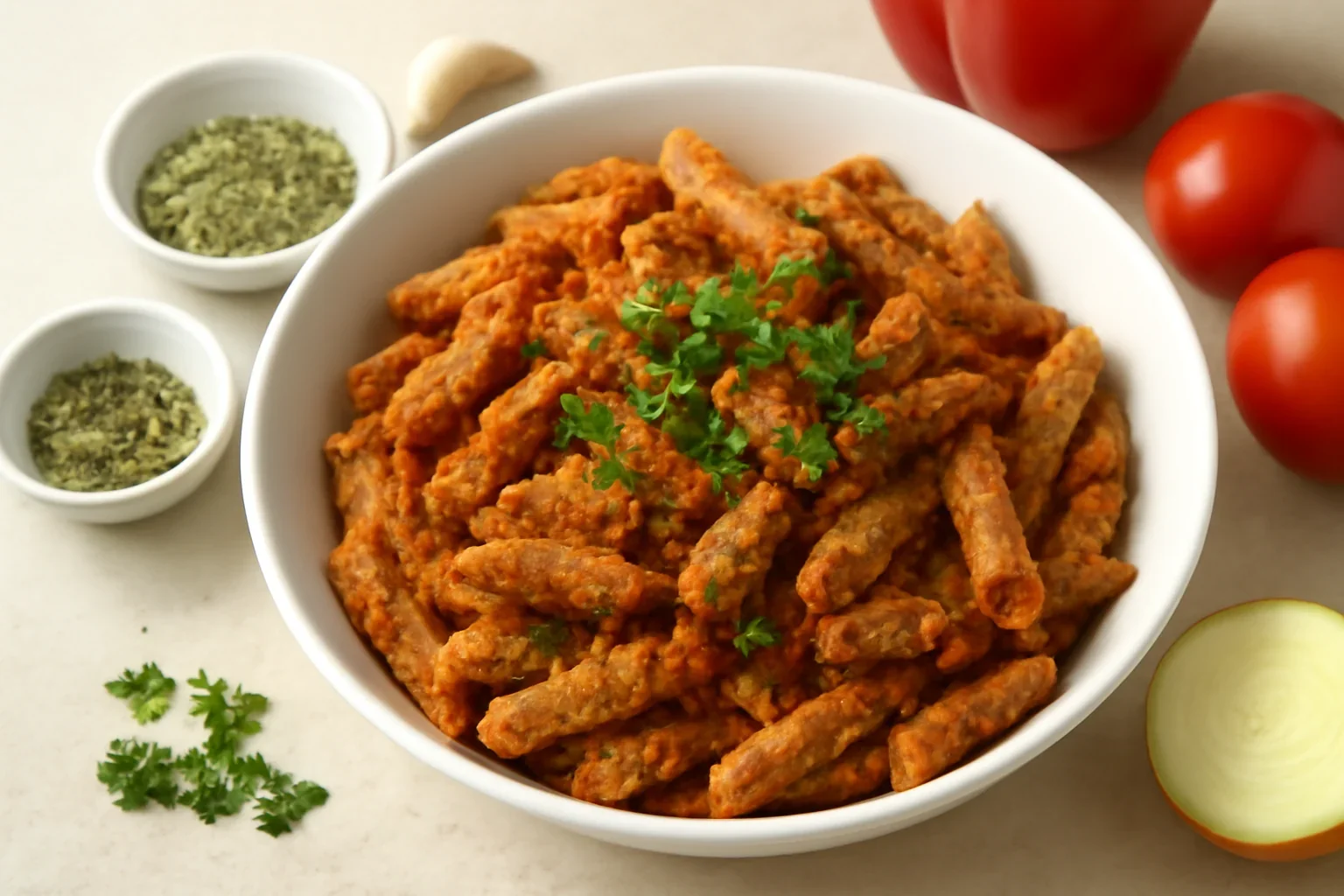 Paste cu pesto din roșii și ardei copți