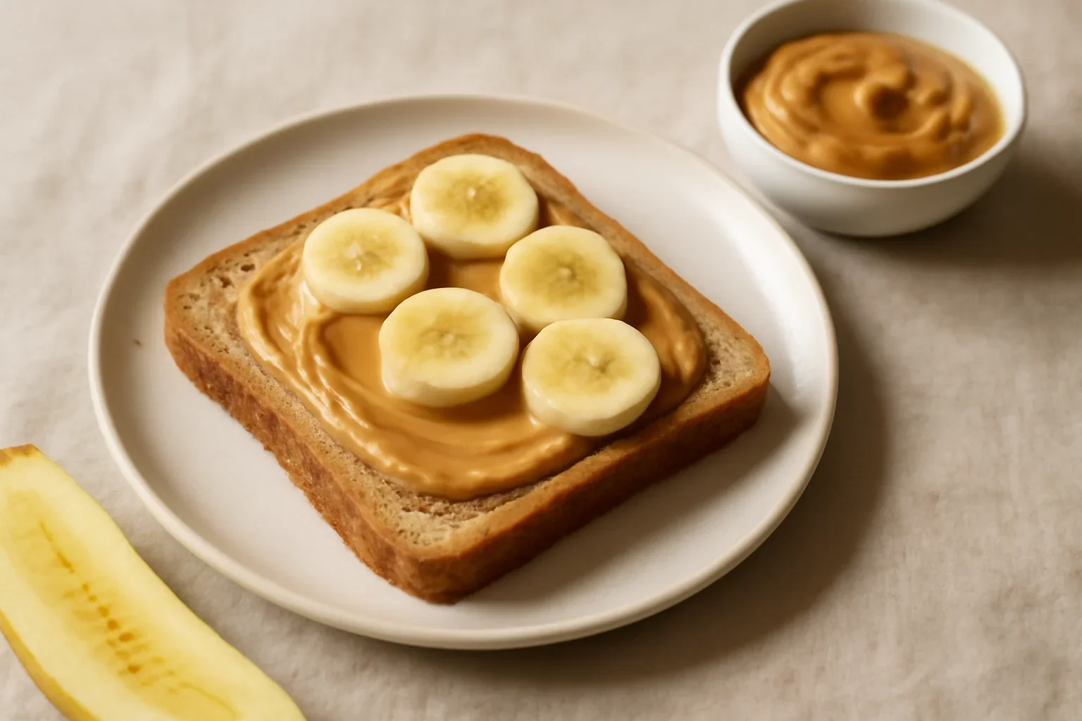 Toast cu unt de arahide și banană