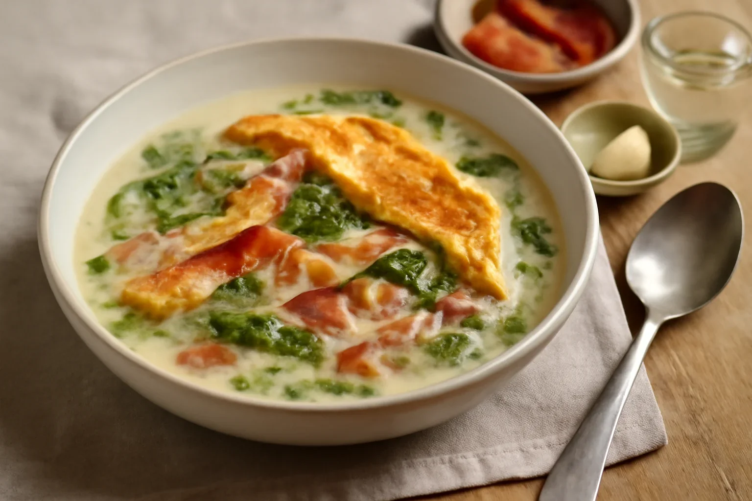 Ciorba de salata verde cu omleta