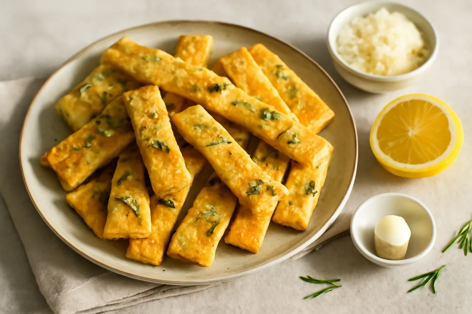 Sărățele cu parmezan, usturoi și rozmarin – rețeta de parmesan rosemary crackers