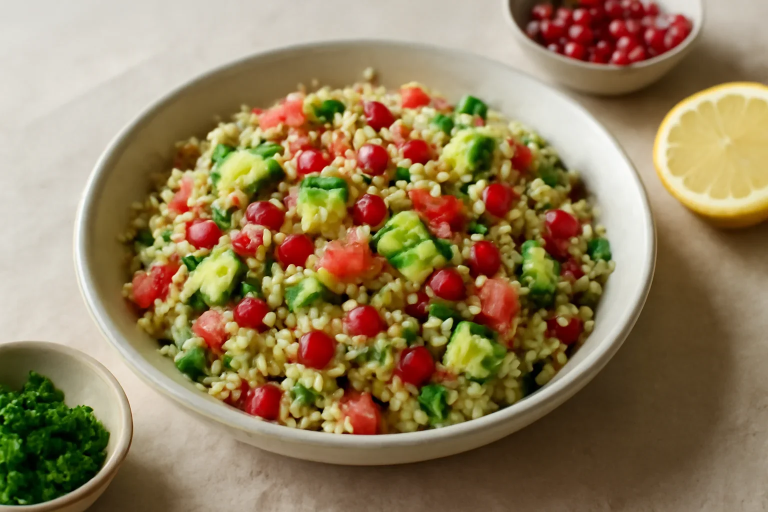 Cuscus cu rodie, avocado si patrunjel, reteta rapida