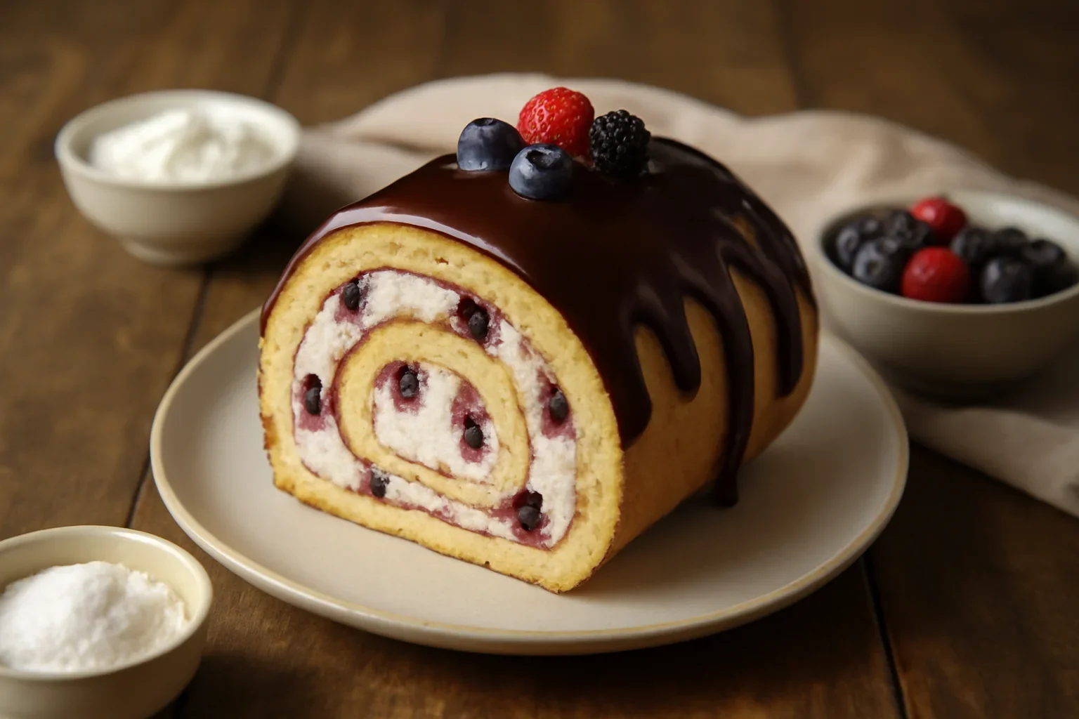 Tort spirala cu crema de fructe de padure