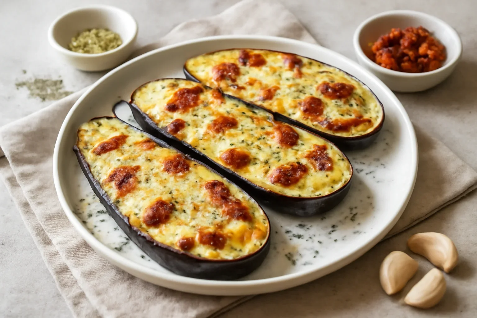 Vinete la cuptor cu mozzarella