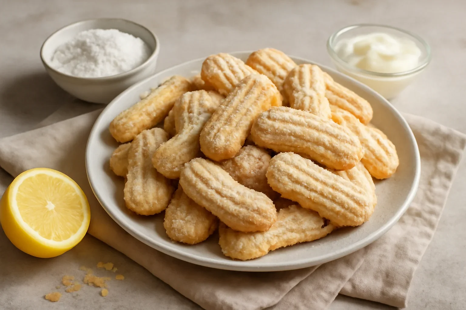 Biscuiți șprițați de casă cu unt sau untură și smântână dulce