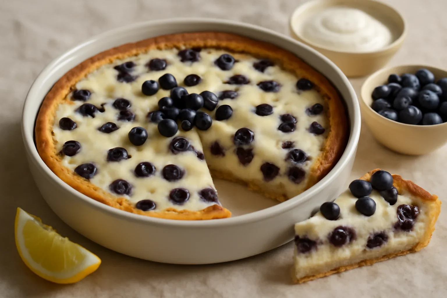 Prajitura cu afine si crema de branza