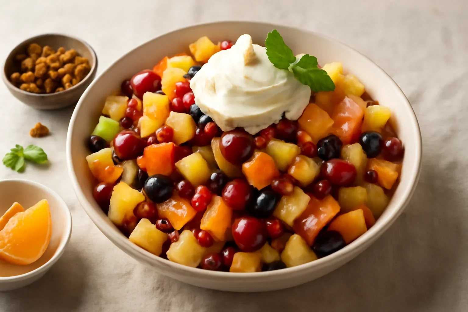 Salată de fructe cu sau fără rom și frișcă – rețeta cu fructe proaspete sau din compot