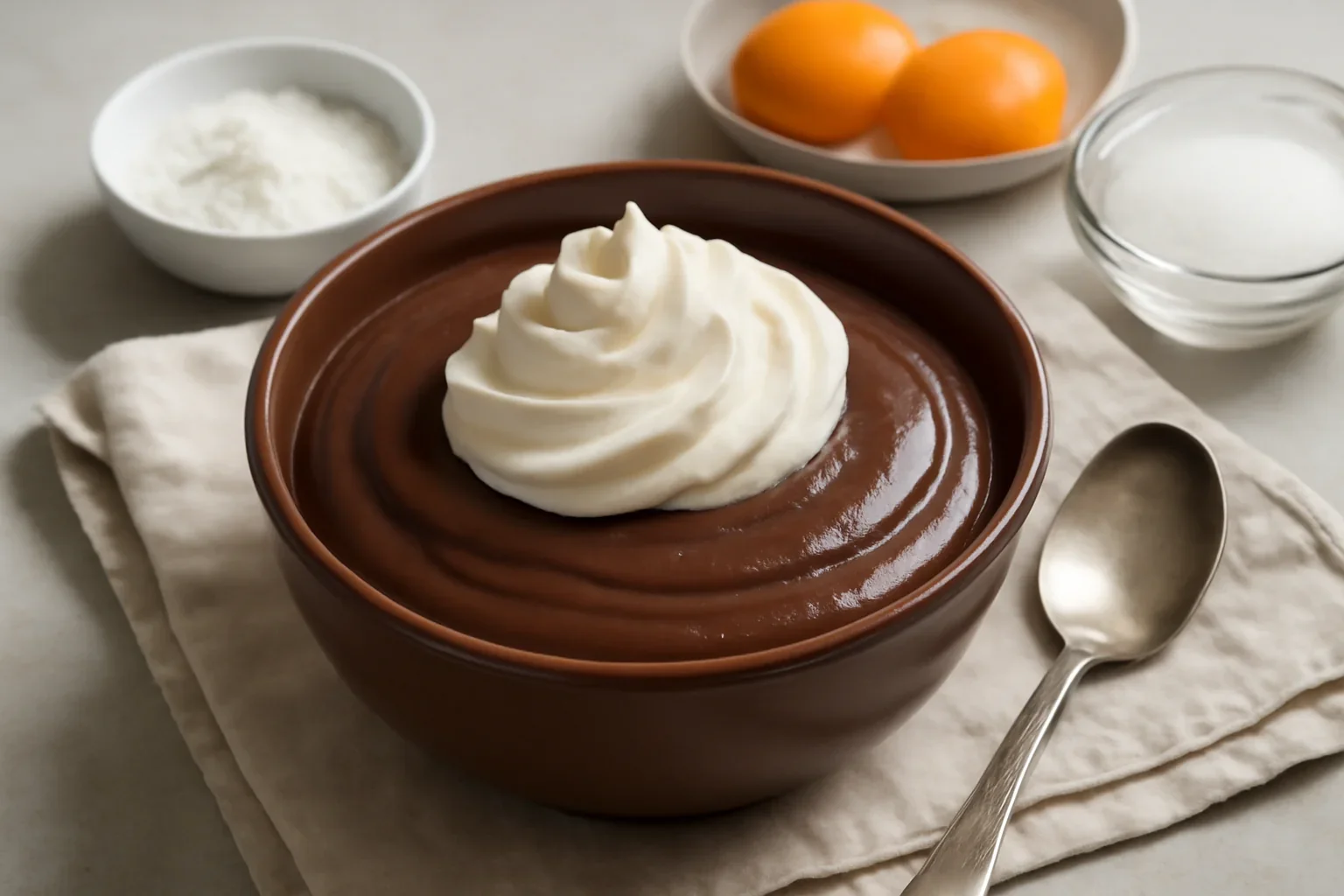 Crema fiarta de ciocolata – budinca de casa