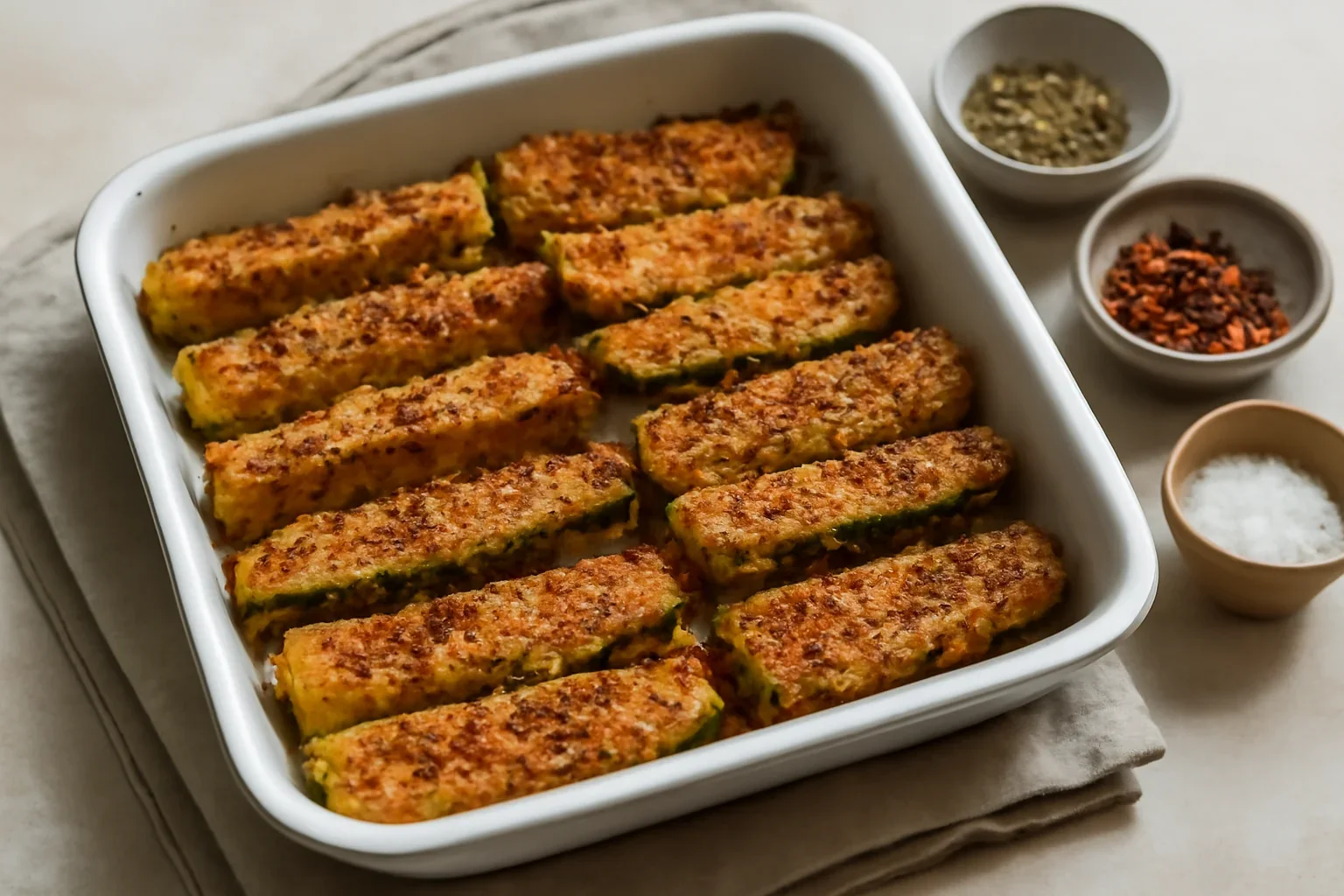 Dovlecei pane la cuptor în crustă picantă și aromată – rețeta de post