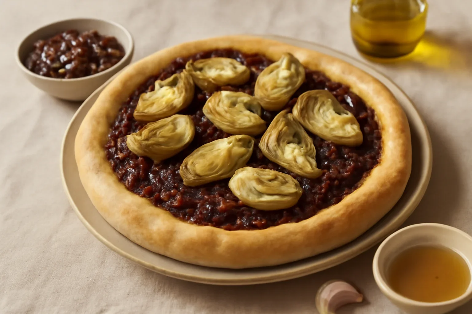 Tarta cu anghinare si dulceata de ceapa
