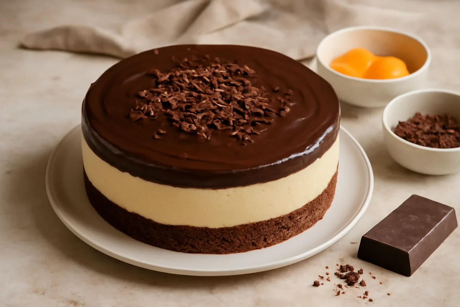 Tort cu crema de vanilie si ciocolata, reteta pas cu pas