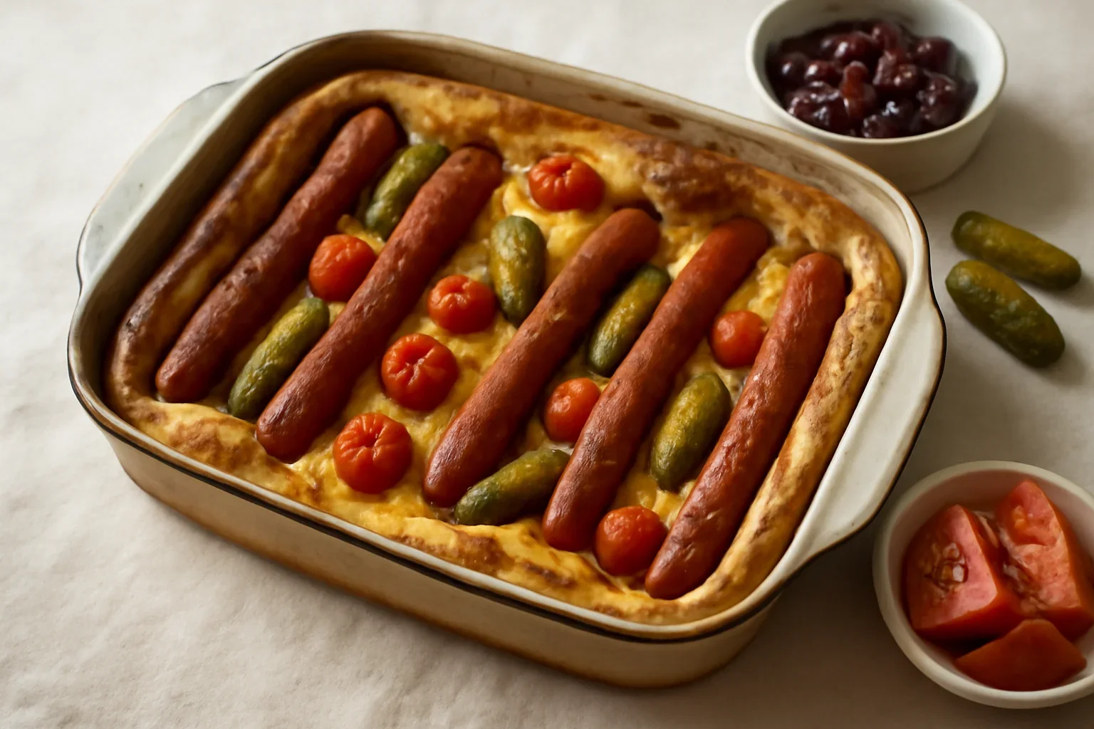 Toad in a hole, carnaciori la cuptor