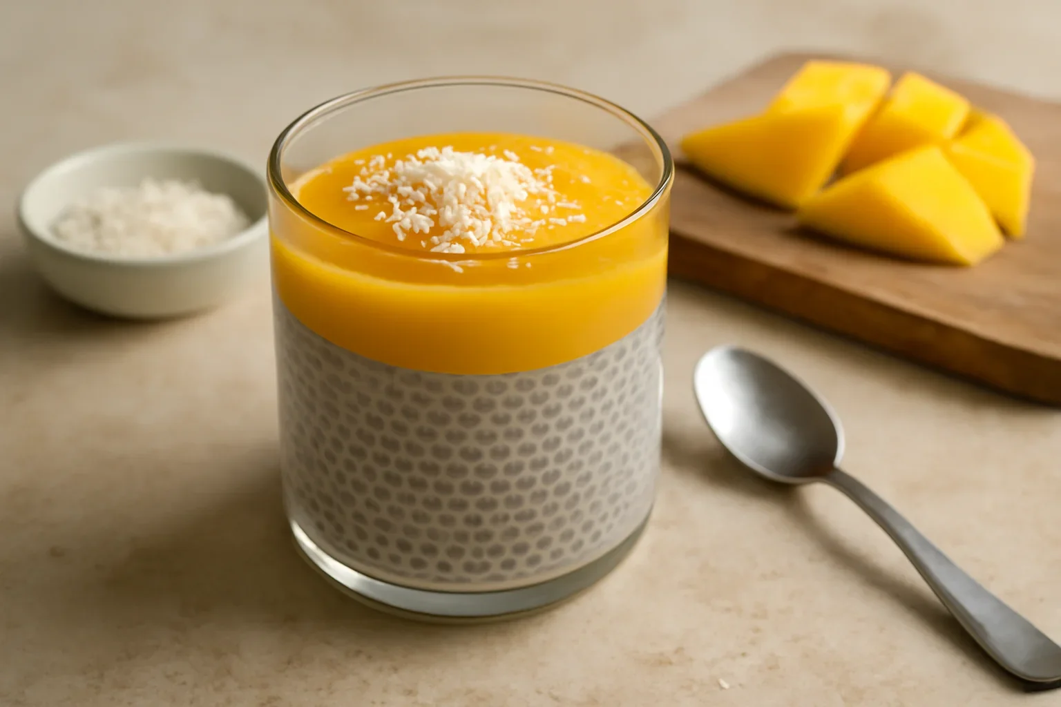 Pudding de chia cu piure de mango