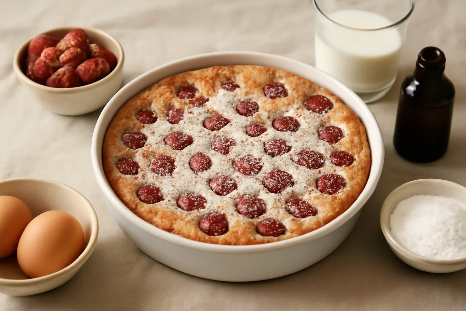 Clafoutis cu zmeura pas cu pas