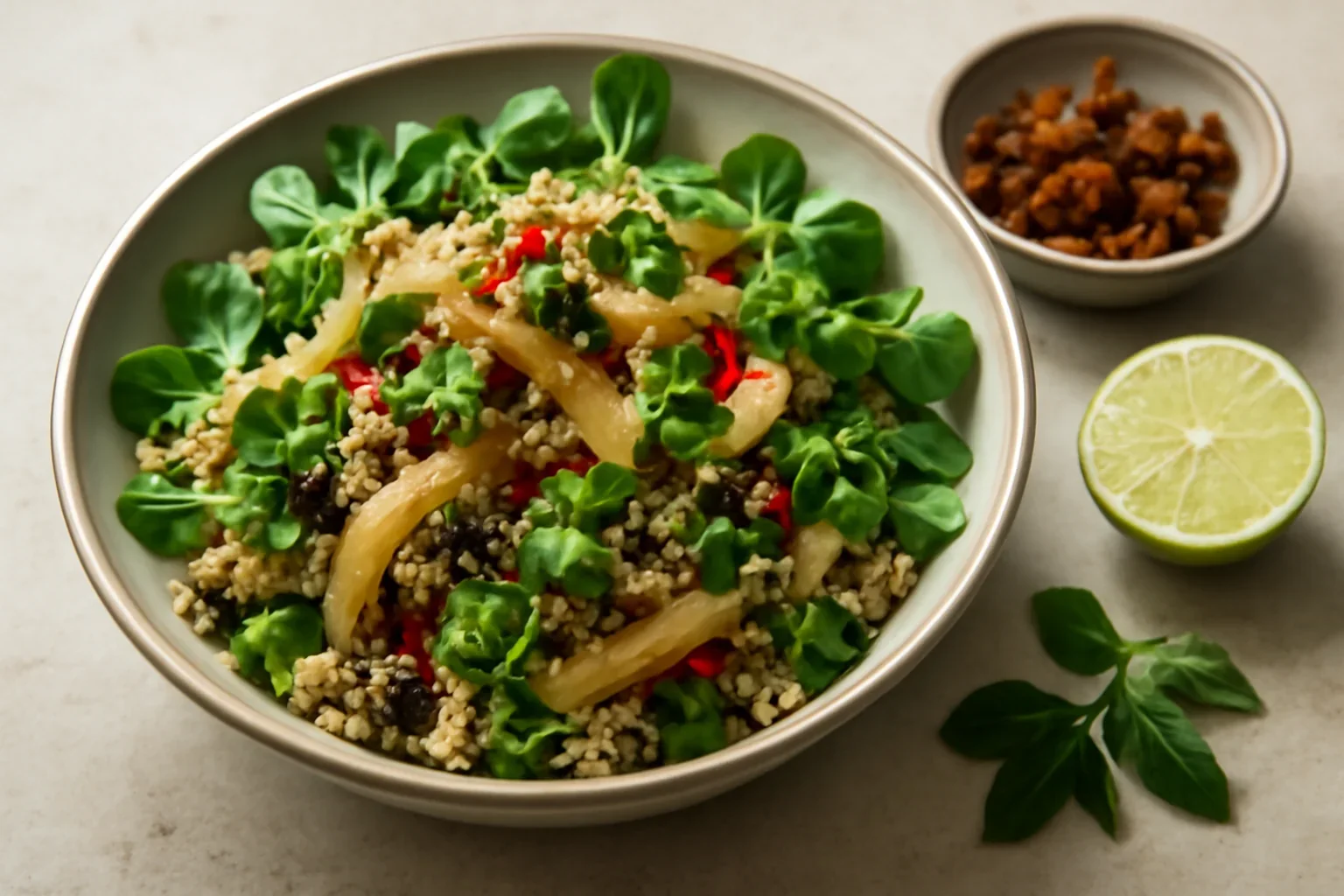 Salată cu quinoa și fenicul caramelizat