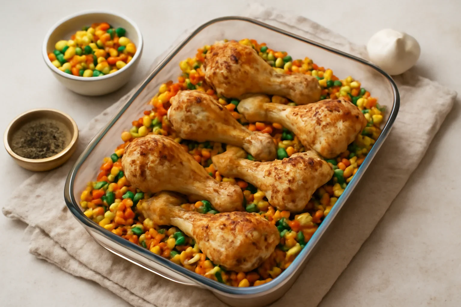 Mix de legume mexicane cu carne de pui la cuptor