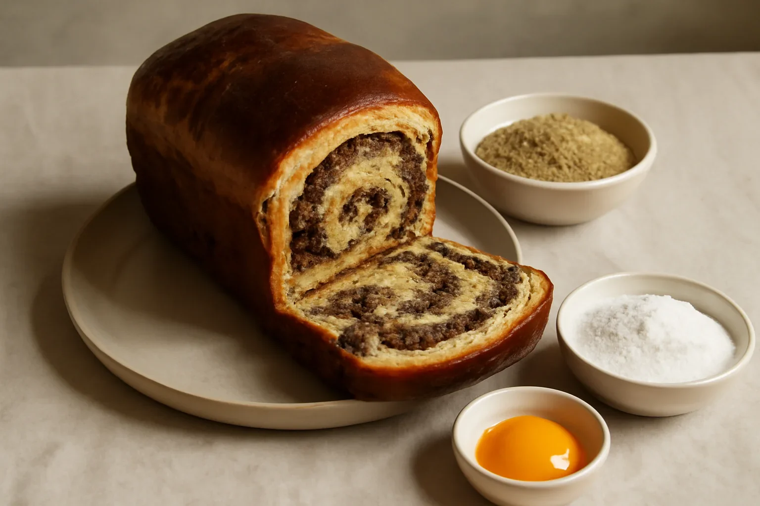 Cozonac traditional cu nuca si cacao