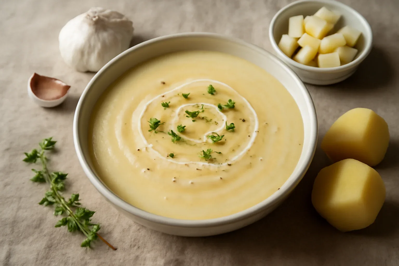 Supa crema de usturoi