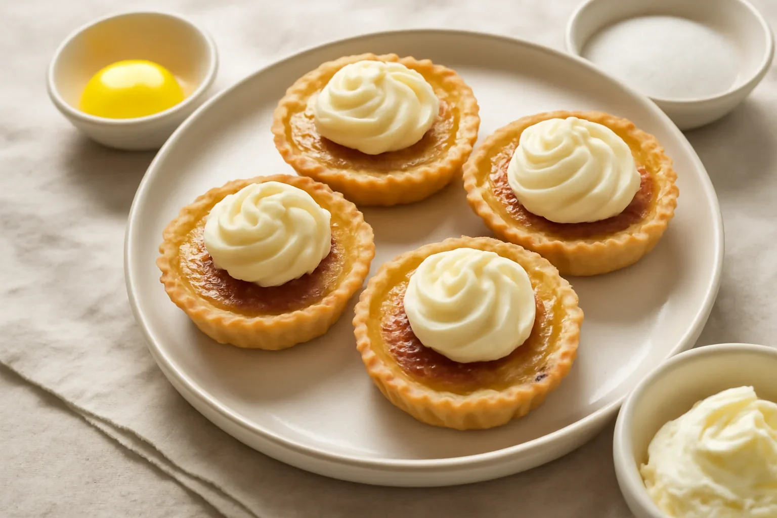Mini tarte cu crème brûlée – un desert elegant