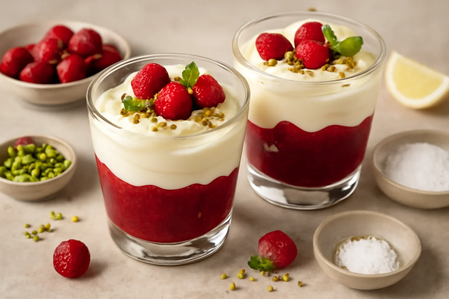 Desert la pahar cu zmeură și cremă de mascarpone – răcoritor și gustos