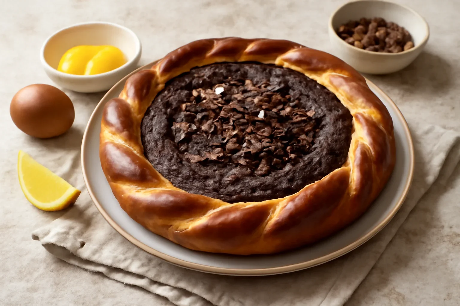 Pasca cu cacao si fulgi de ciocolata