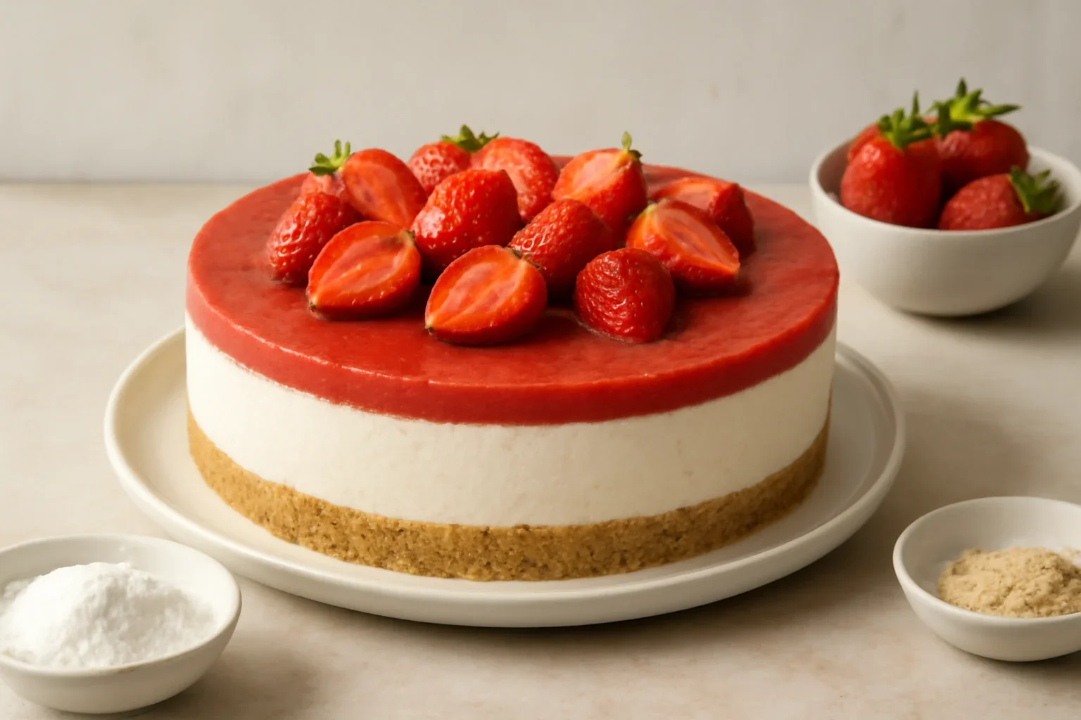 Cheesecake cu capsuni reteta fara coacere