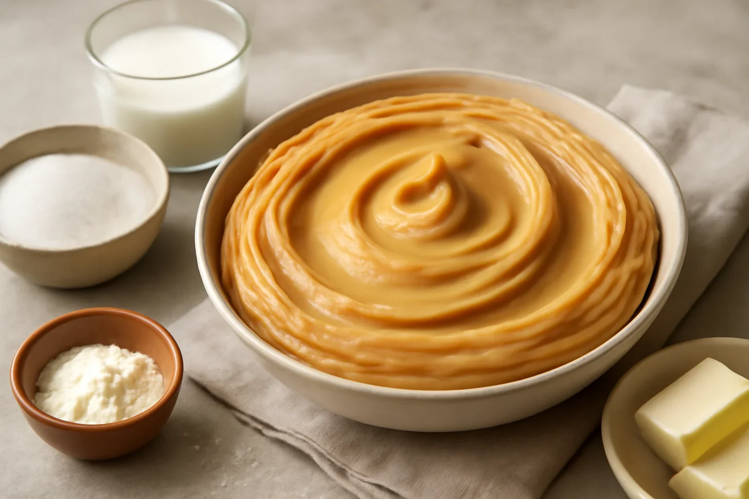 Crema caramel cu unt pentru tort, fursecuri, prajituri