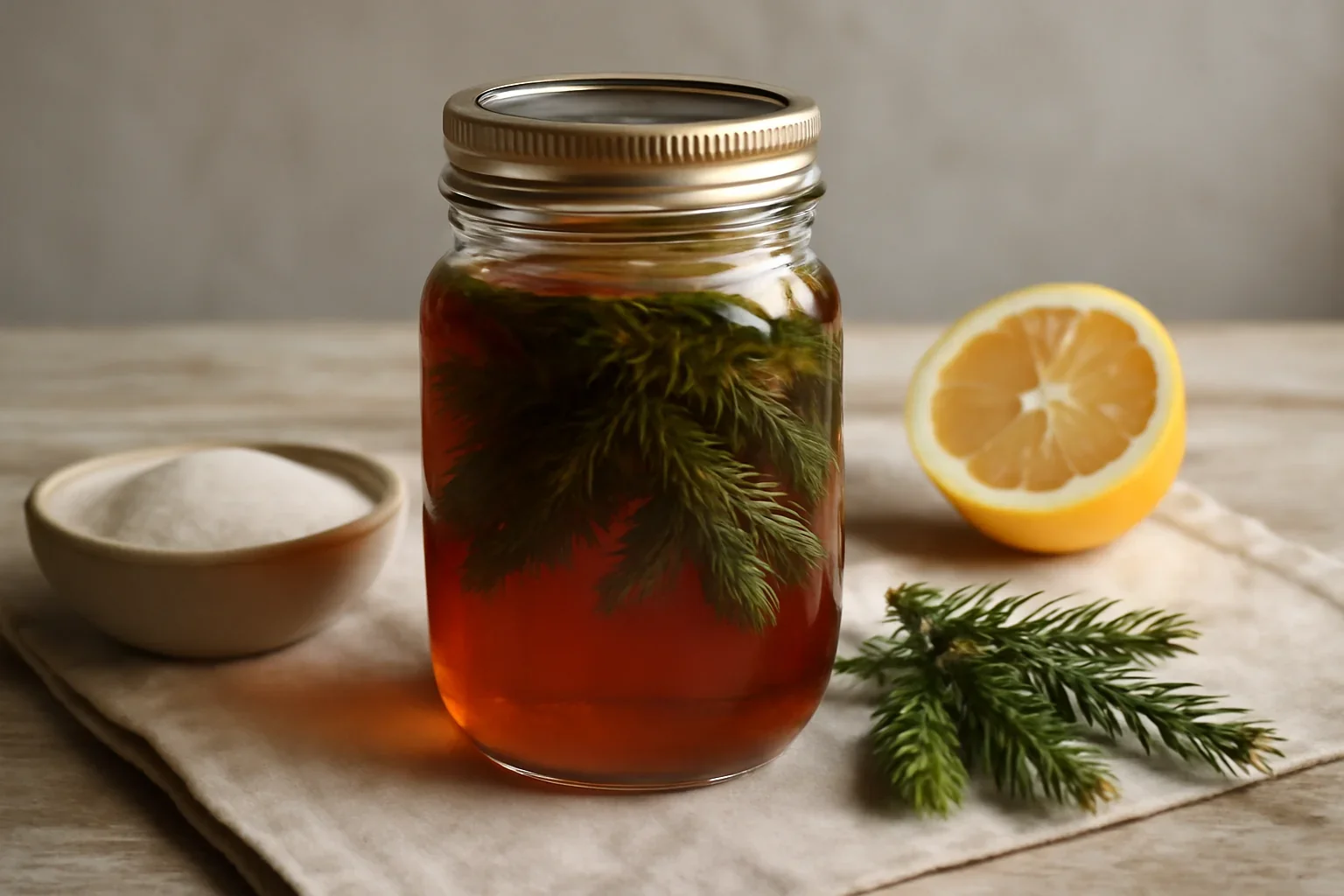 Sirop de brad cu lămâie – rețeta de sirop natural din muguri – fără conservanți