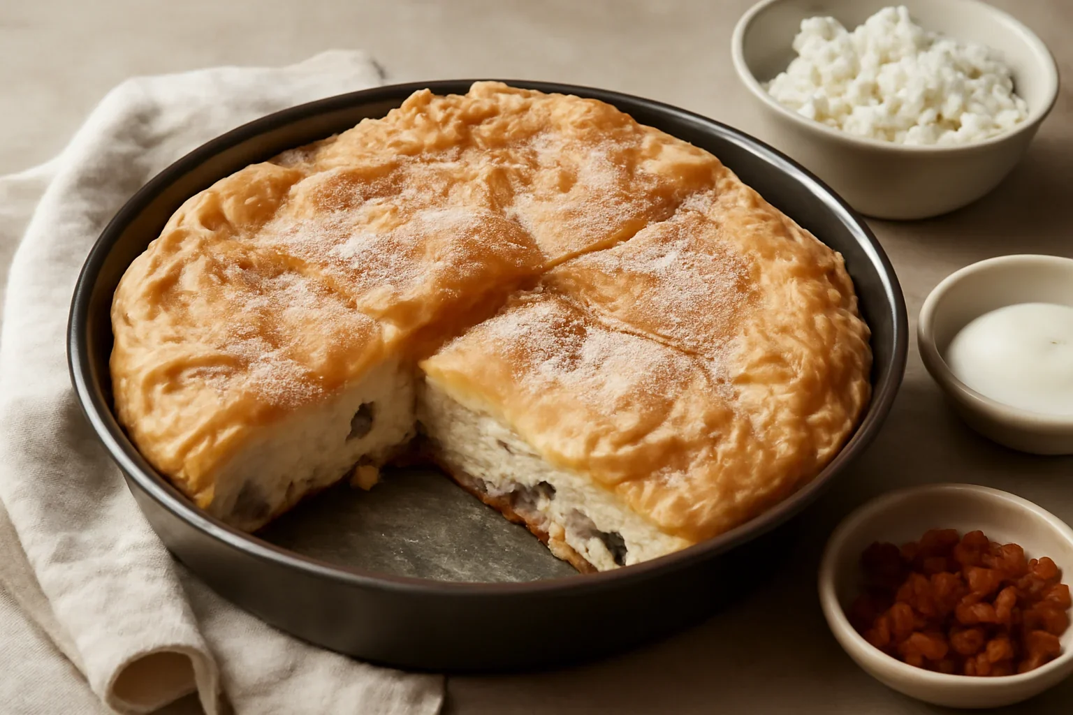 Burek cu brânză dulce – rețetă simplă, cu foi de cumpărat