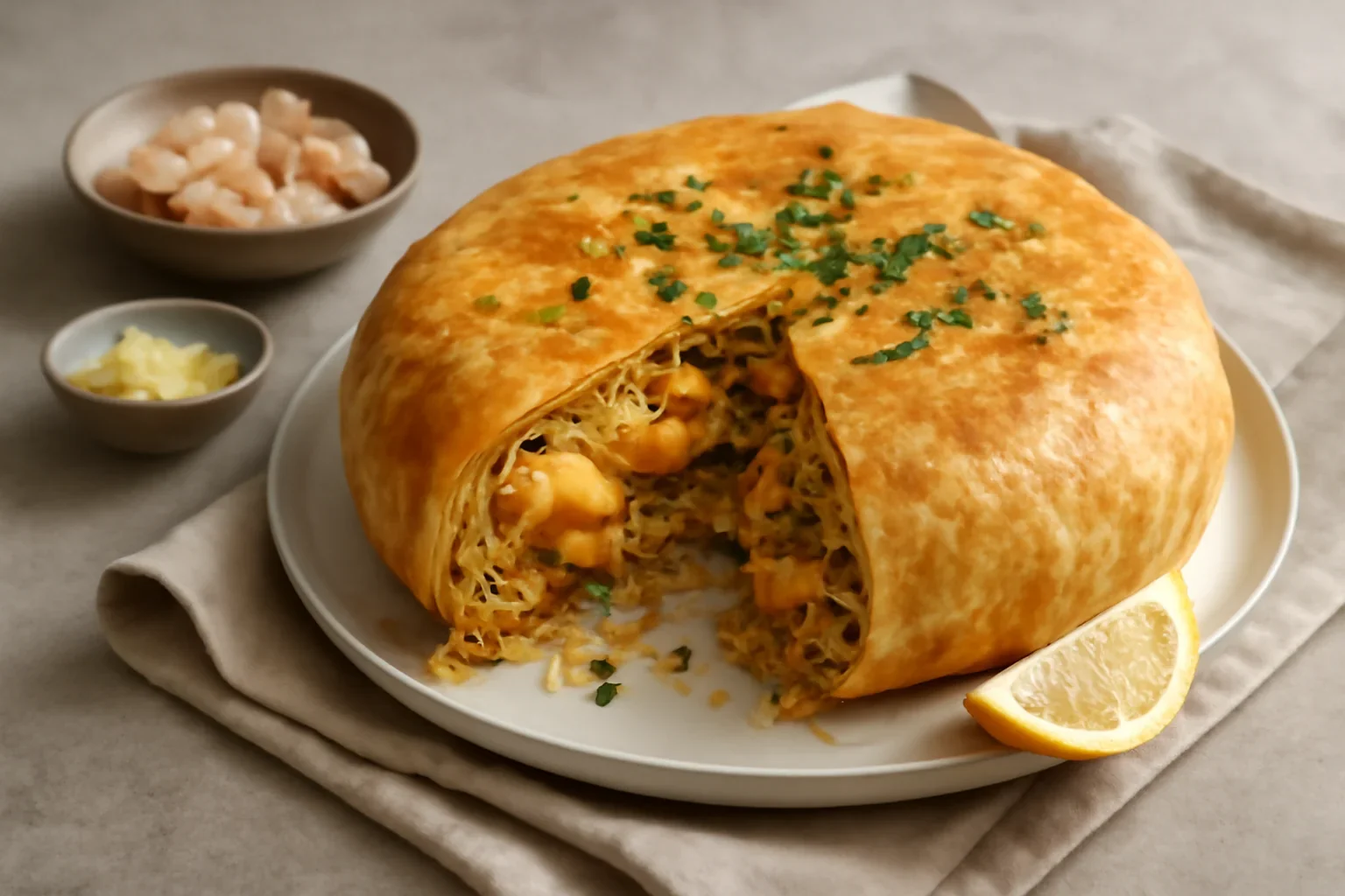Pastilla / Placinta marocana cu creveti