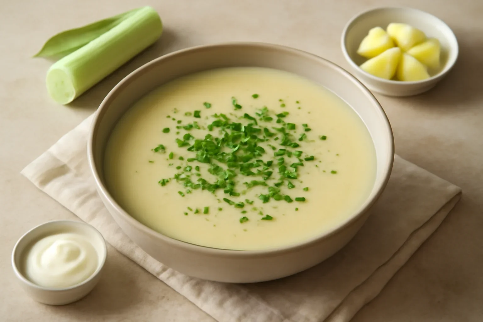 Supă cremă de cartofi cu praz – rețeta de supă Vichyssoise