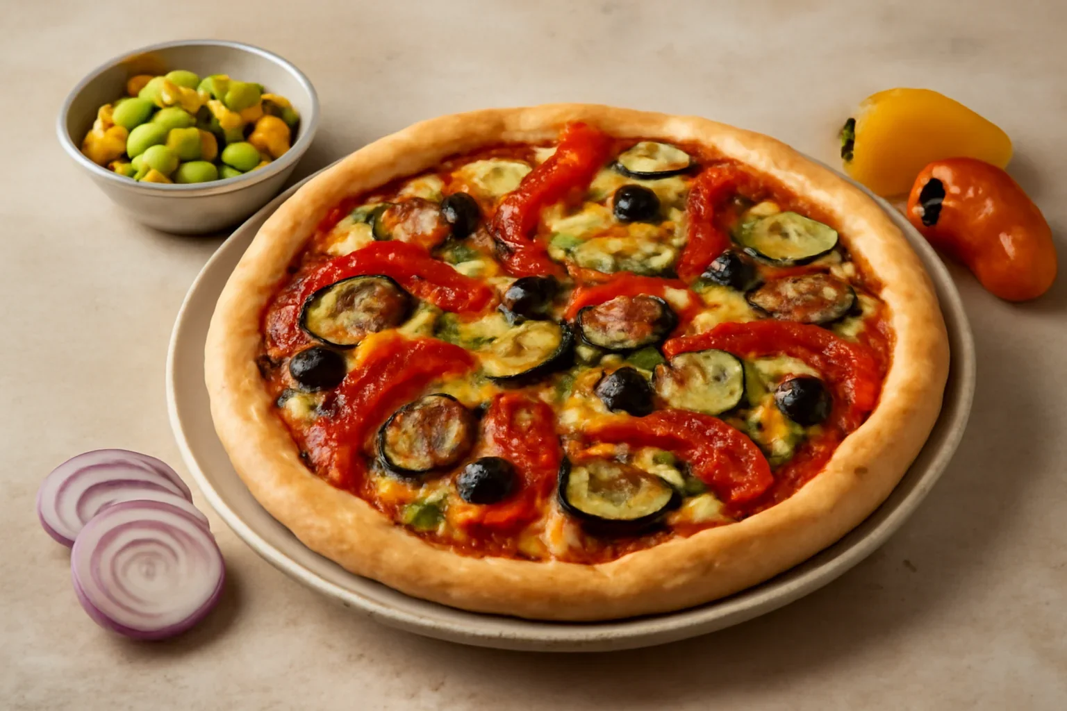 Pizza cu legume coapte / Pizza vegetariana