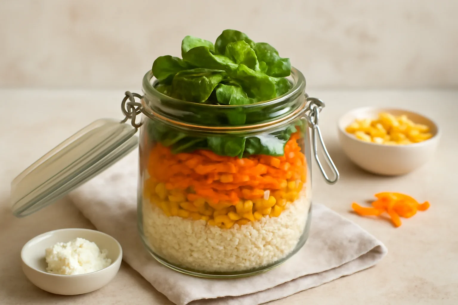 Salată de cuscus în borcan