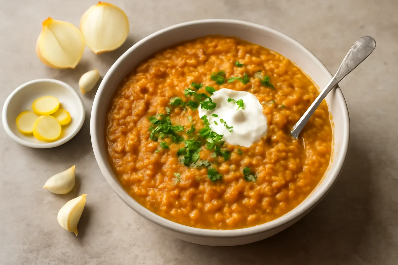 Dhal indian cremos din linte roșie