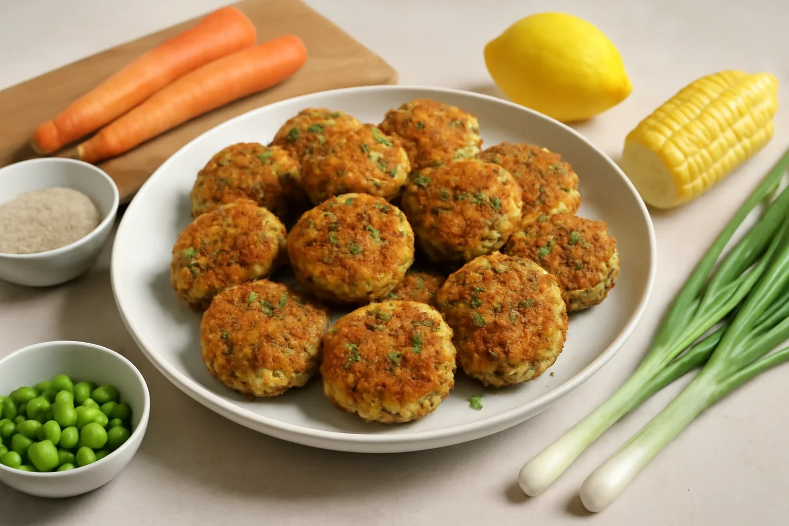 Chifteluțe crocante de curcan cu legume