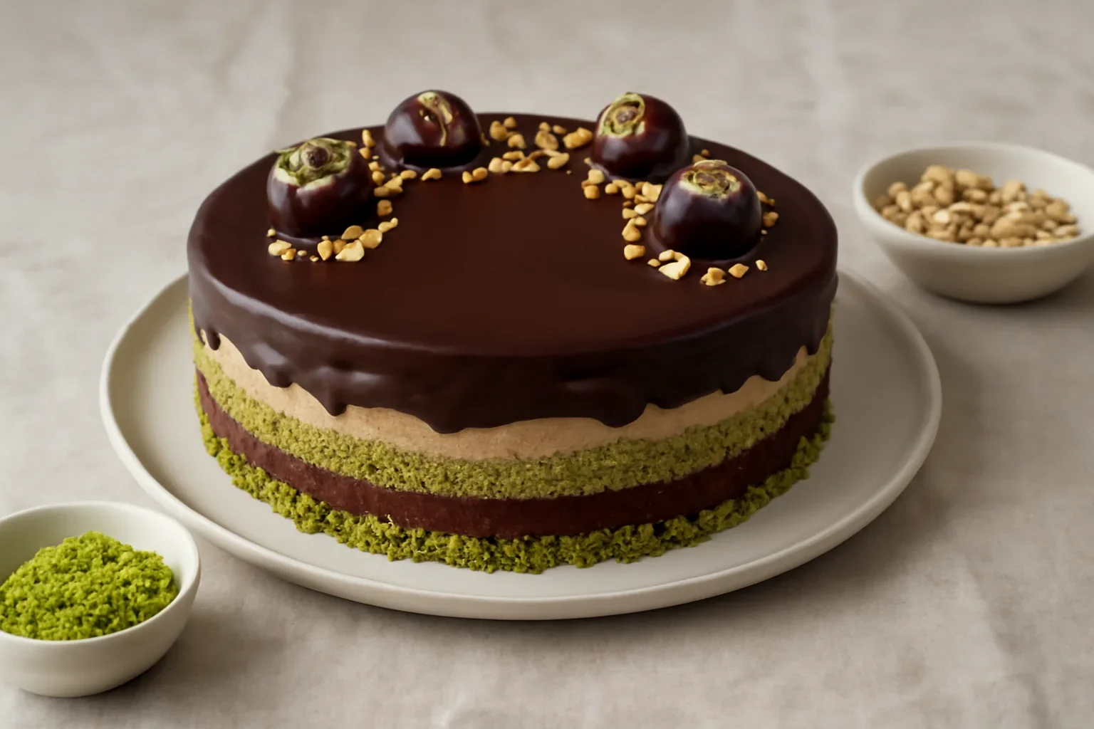 Tort Mozart cu ciocolată, alune, fistic, migdale și marțipan – rețeta de Mozarttorte